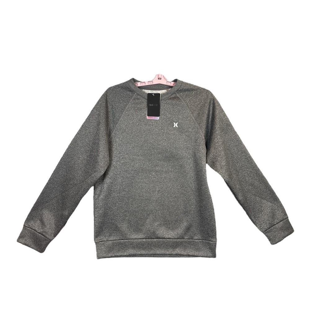 Hurley Men's Exist Icon Raglan Long Sleeve Crewneck Pullover Fleece Lined Size S